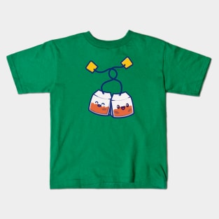 Cute Tea Bag Cartoon Vector Icon Illustration Kids T-Shirt